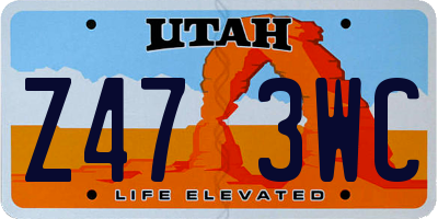 UT license plate Z473WC