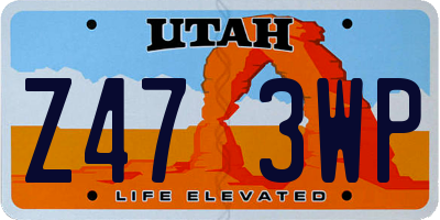 UT license plate Z473WP