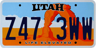 UT license plate Z473WW