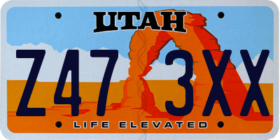 UT license plate Z473XX