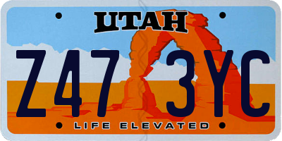 UT license plate Z473YC