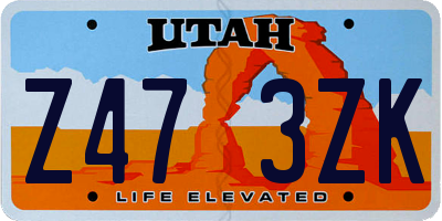 UT license plate Z473ZK