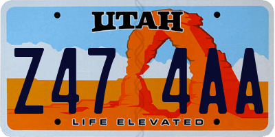 UT license plate Z474AA