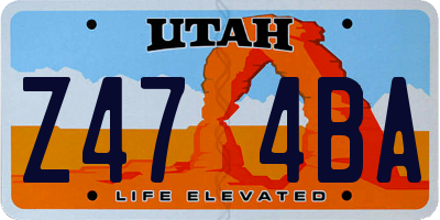 UT license plate Z474BA