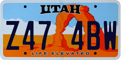 UT license plate Z474BW