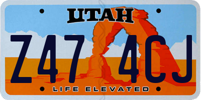 UT license plate Z474CJ