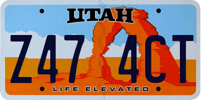 UT license plate Z474CT