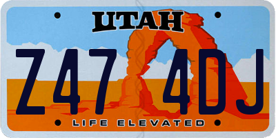 UT license plate Z474DJ