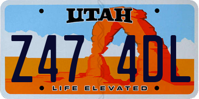 UT license plate Z474DL