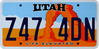 UT license plate Z474DN