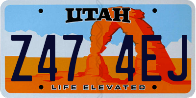 UT license plate Z474EJ