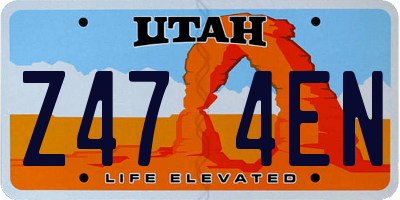 UT license plate Z474EN