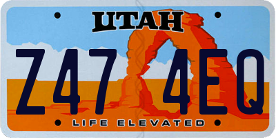 UT license plate Z474EQ