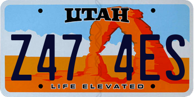 UT license plate Z474ES