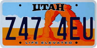 UT license plate Z474EU