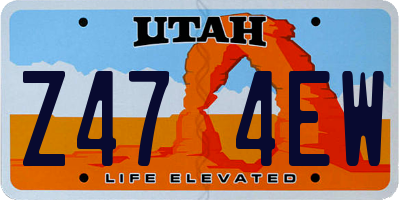 UT license plate Z474EW
