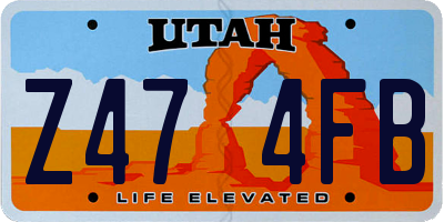 UT license plate Z474FB