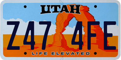 UT license plate Z474FE