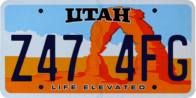 UT license plate Z474FG