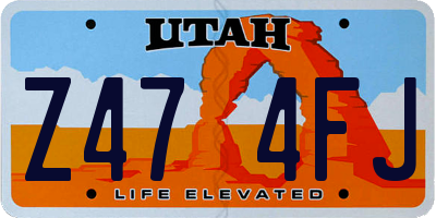 UT license plate Z474FJ