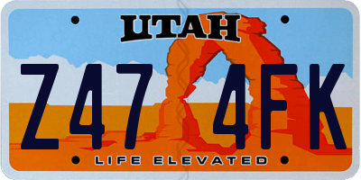 UT license plate Z474FK