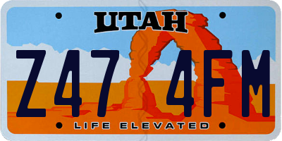 UT license plate Z474FM