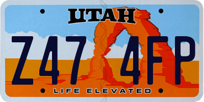 UT license plate Z474FP