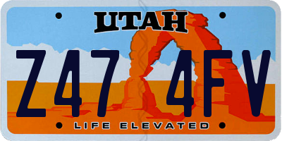 UT license plate Z474FV