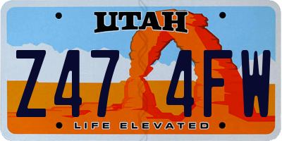 UT license plate Z474FW