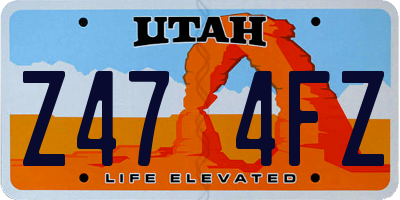 UT license plate Z474FZ