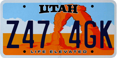 UT license plate Z474GK
