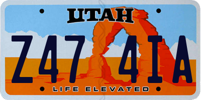 UT license plate Z474IA