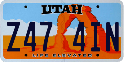 UT license plate Z474IN