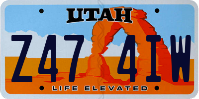 UT license plate Z474IW