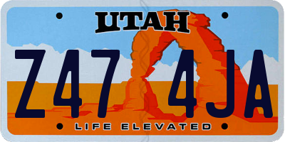 UT license plate Z474JA