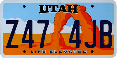 UT license plate Z474JB