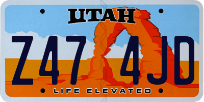 UT license plate Z474JD
