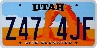 UT license plate Z474JF
