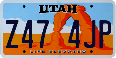 UT license plate Z474JP