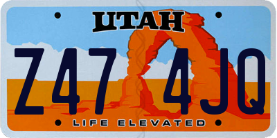 UT license plate Z474JQ