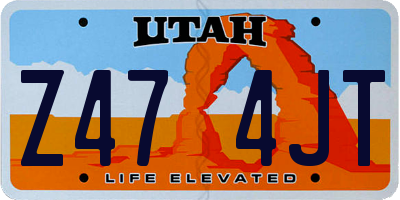 UT license plate Z474JT