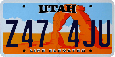 UT license plate Z474JU