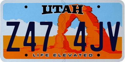 UT license plate Z474JV