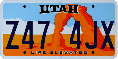 UT license plate Z474JX