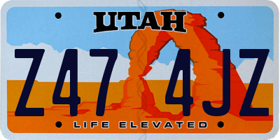 UT license plate Z474JZ