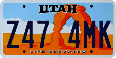 UT license plate Z474MK