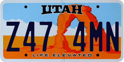 UT license plate Z474MN