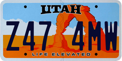 UT license plate Z474MW