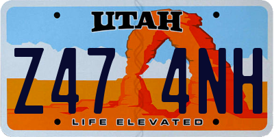UT license plate Z474NH