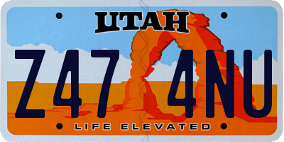 UT license plate Z474NU